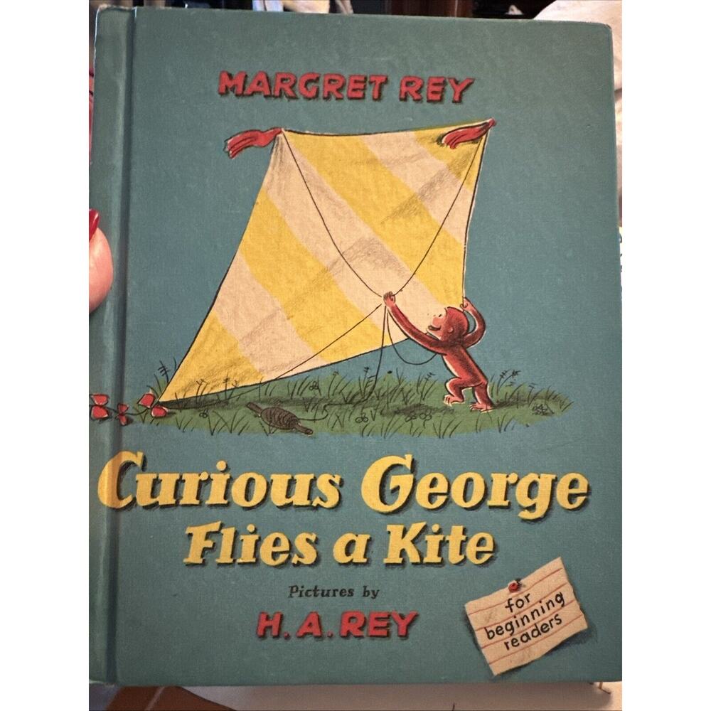 Vintage Curious George Flies A‎ Kite Book 1958 - Margret Rey - Great Condition